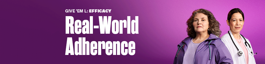GIVE 'EM L: EFFICACY Real-World Adherence